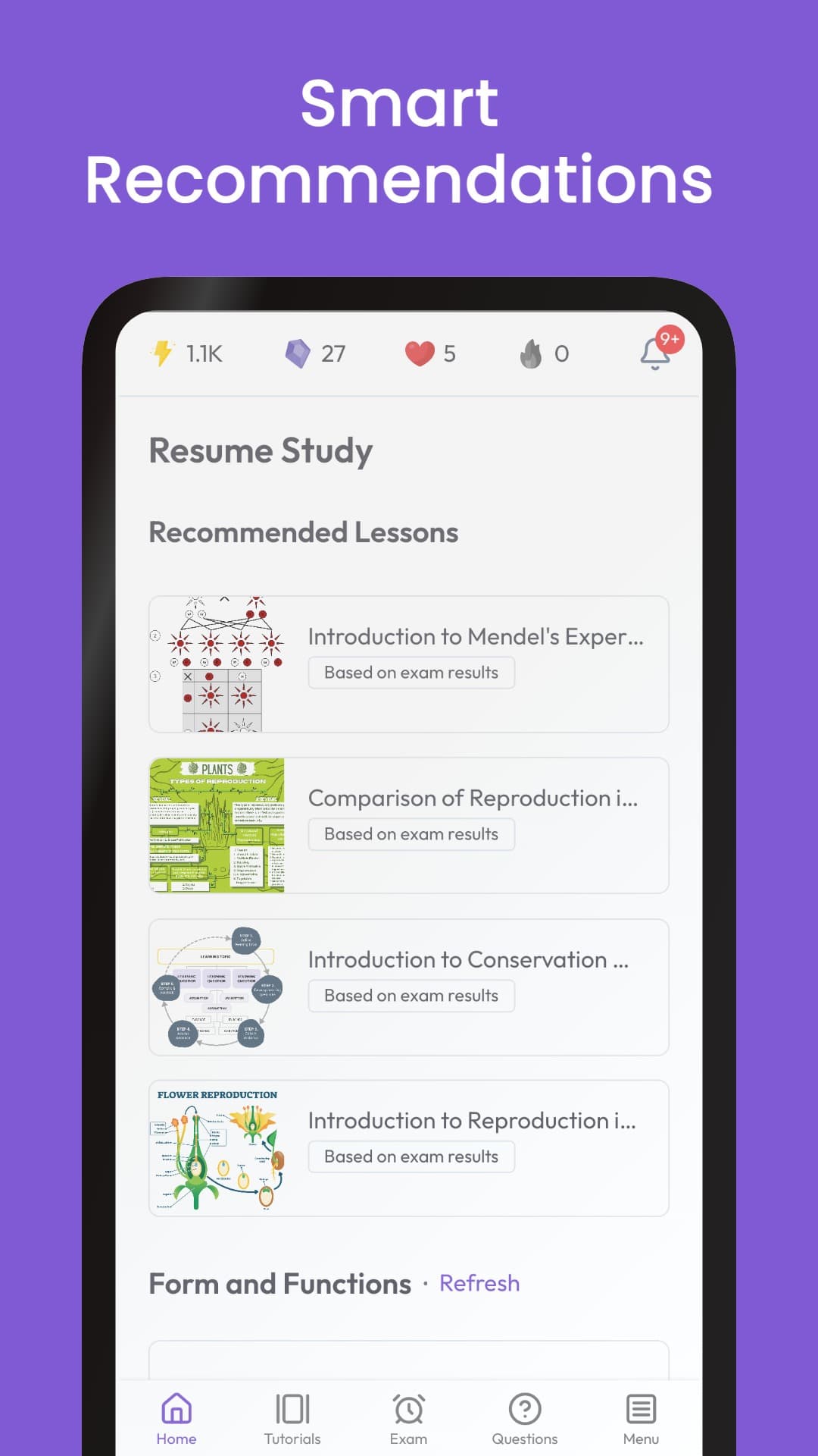 Smart Recommendations - Personalized lesson suggestions based on exam results